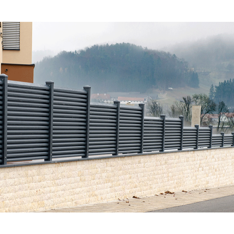 JHR Powder Coated Customized Making Private Durable Galvanized Steel Fence Design Louver Panels