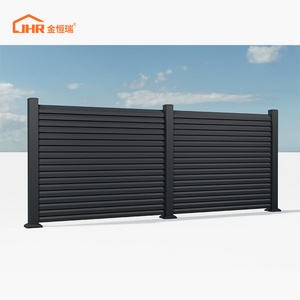 JHR Modern design modular fence aluminum metal horizontal yard privacy slat fence panels outdoor  fence