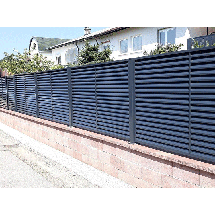 JHR Powder Coated Customized Making Private Durable Galvanized Steel Fence Design Louver Panels