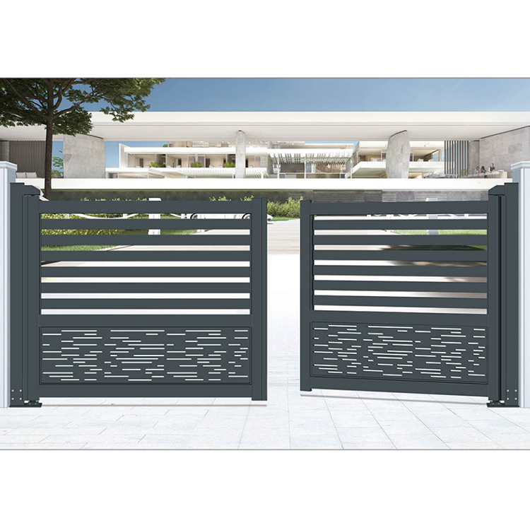 Front yard brick and iron gates automatic folding gate for small driveway