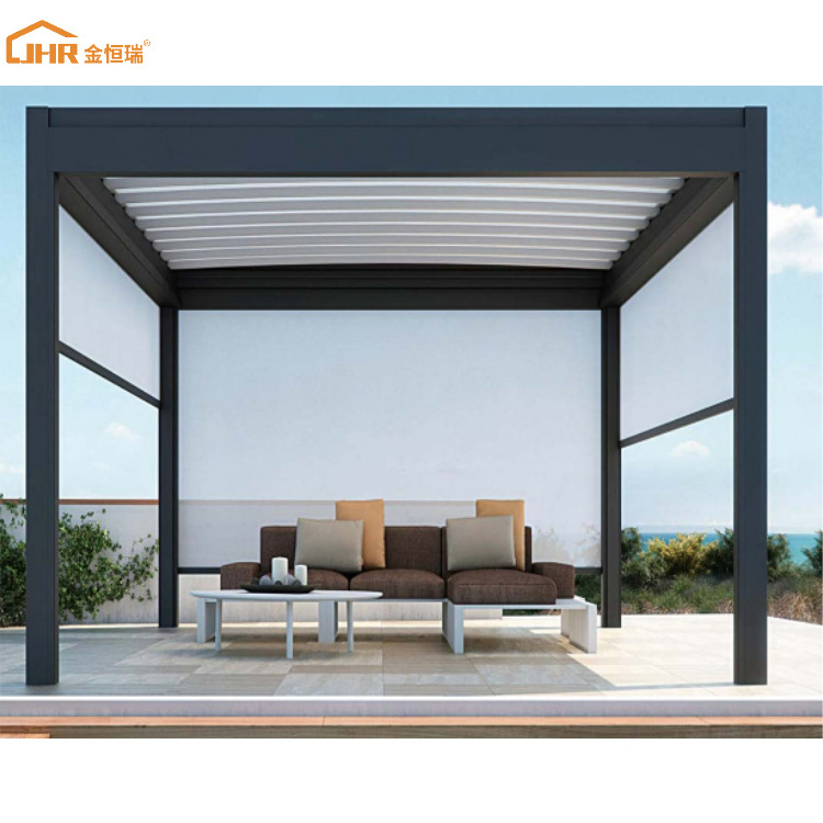 Waterproof Louver Roof System Kits Outdoor Easy Assebmled Motorized Garden Bioclimatic Aluminium Louver Pergola