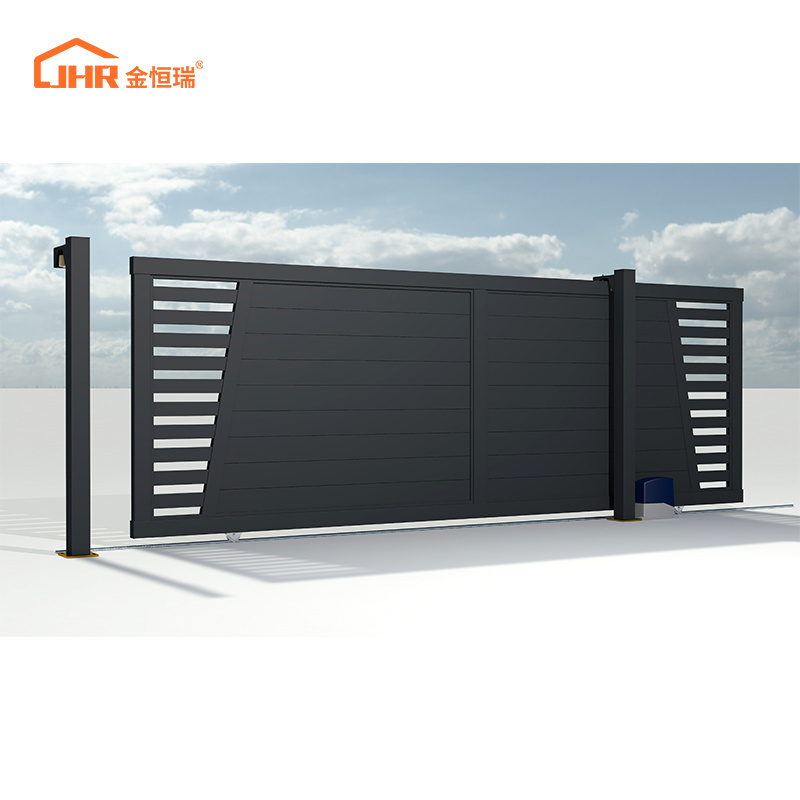 JHR Superior Brand Louver Sliding Folding Entrance Gate Front Yard Aluminum Driveway Gate Design Fences and Gates for Houses