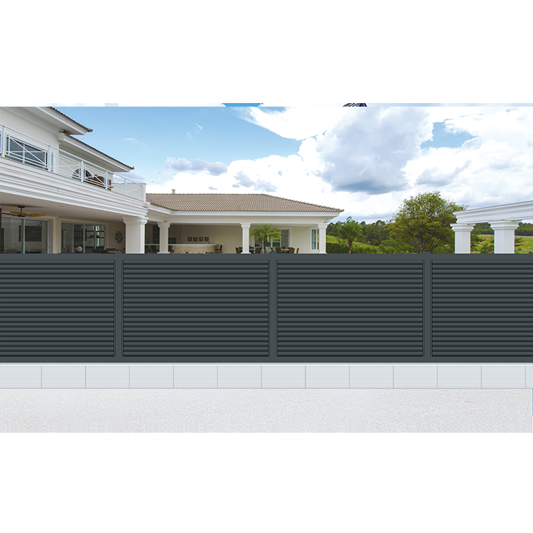 Composite Anti-Climb Fence Panel Horizontal Louver Fencing Design For Residential