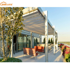 Customized Retractable Louver Roof Garden 10x10ft Outdoor Louvered Pergola with Adjustable Aluminum Roof