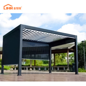 JHR Newest Metal Louver Price Electric Waterproof Aluminum Pergola Pavilion Aluminium Pergola For Garden Pergolas And Gazebos