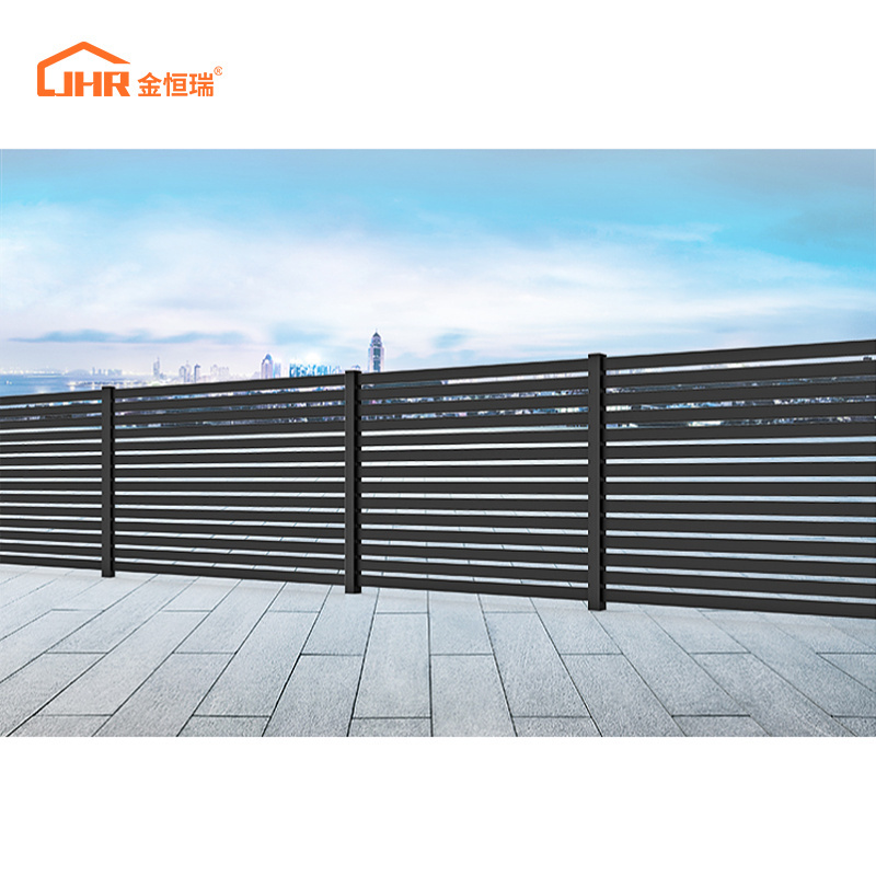 JHR Modern design modular fence aluminum metal horizontal yard privacy slat fence panels outdoor  fence