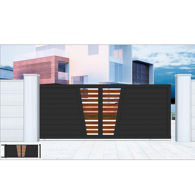 JHR Superior Brand Louver Sliding Folding Entrance Gate Front Yard Aluminum Driveway Gate Design Fences and Gates for Houses