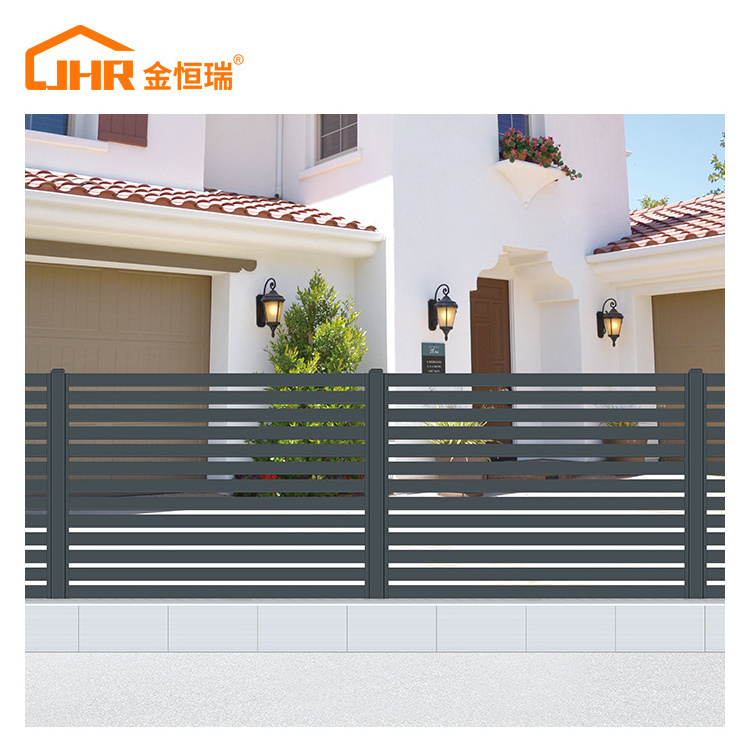 JHR Powder Coating Privacy Fence Used for Garden School Hotel Artificial Fence Wood Fence Panels Wholesale High Quality Aluminum