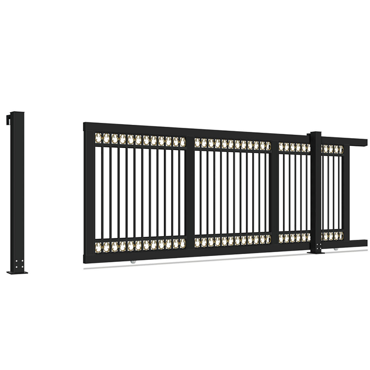 JHR Sliding Gate Design Curved Sliding Gate Automatic Sliding Luxury Curved Gate Sliding Curved Radius Corner Sliding Gate Rail