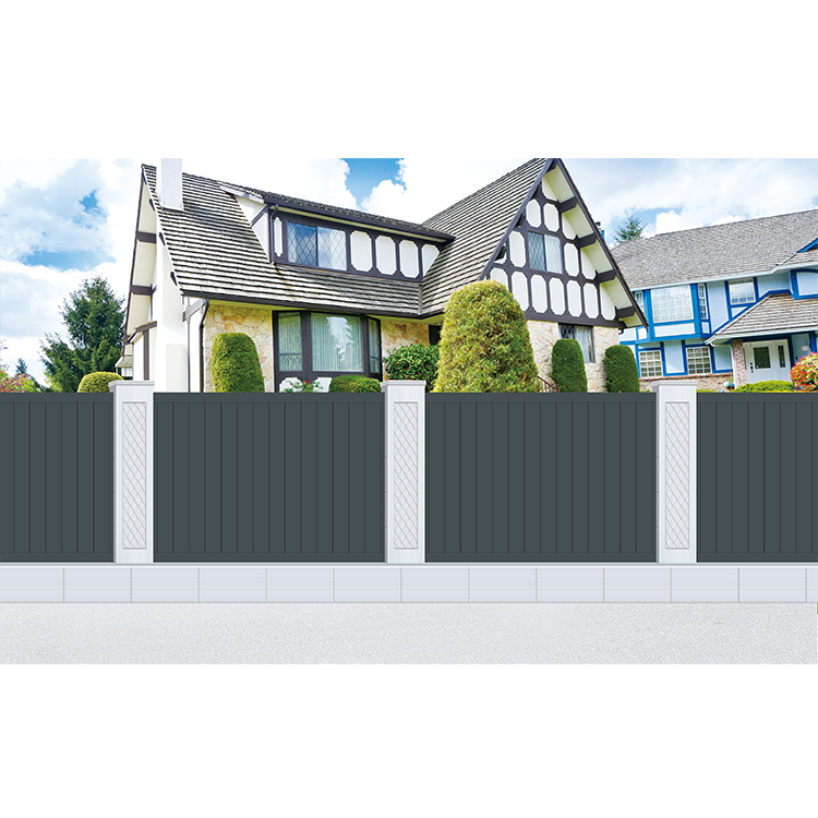 Composite Anti-Climb Fence Panel Horizontal Louver Fencing Design For Residential