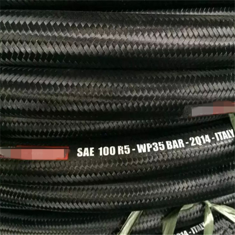 Hydraulic fluid hose textile cover rubber pipe insulation SAE100 R5