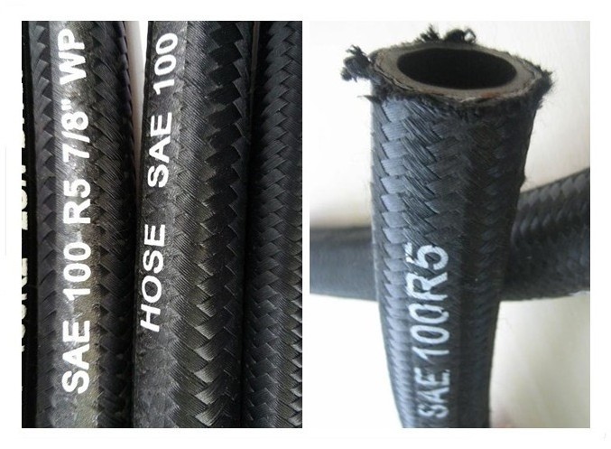 Hydraulic fluid hose textile cover rubber pipe insulation SAE100 R5