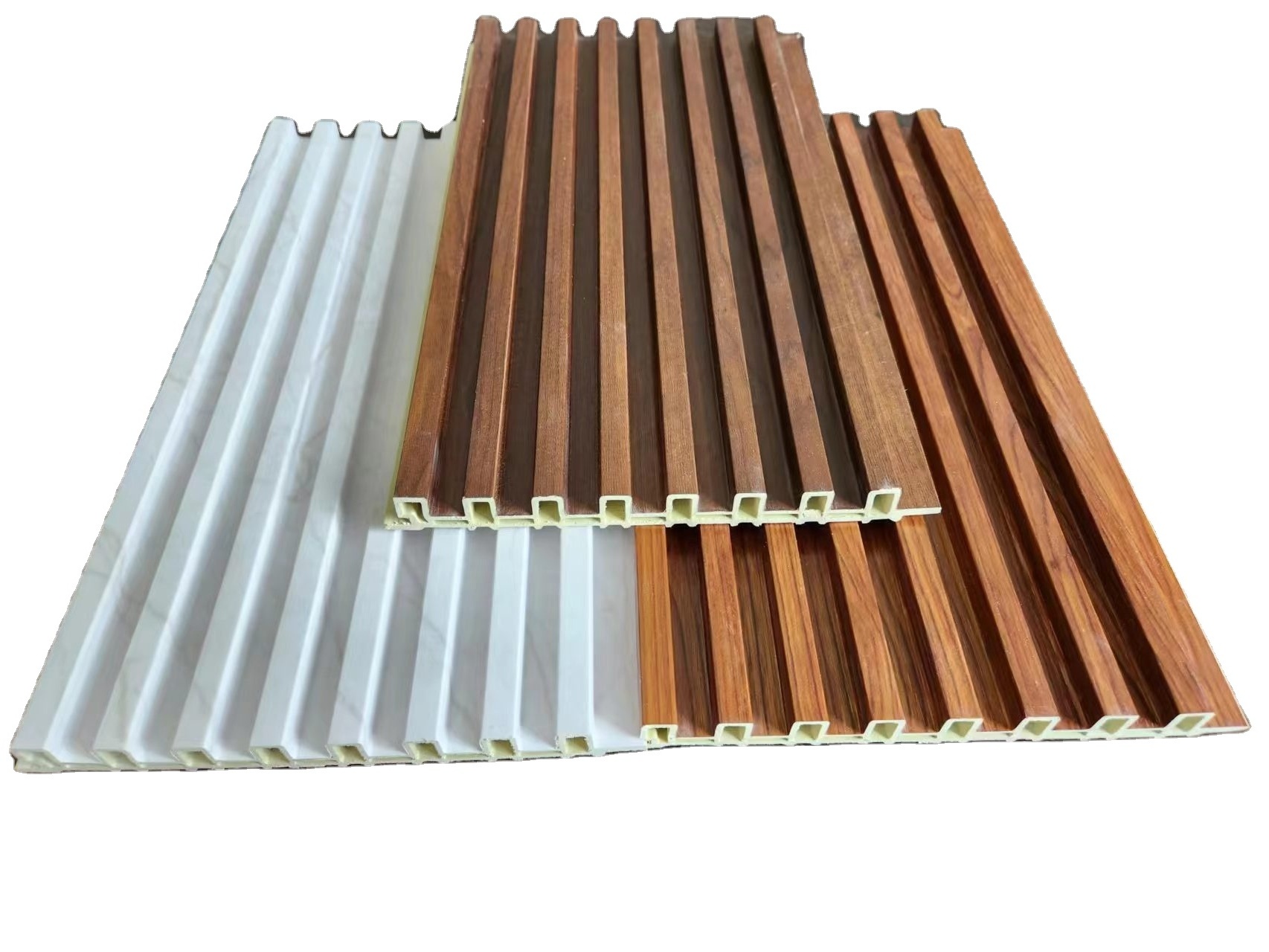 WPC plastic  easy to install wall panel fluted tv panel interlocking panel for interior decoration