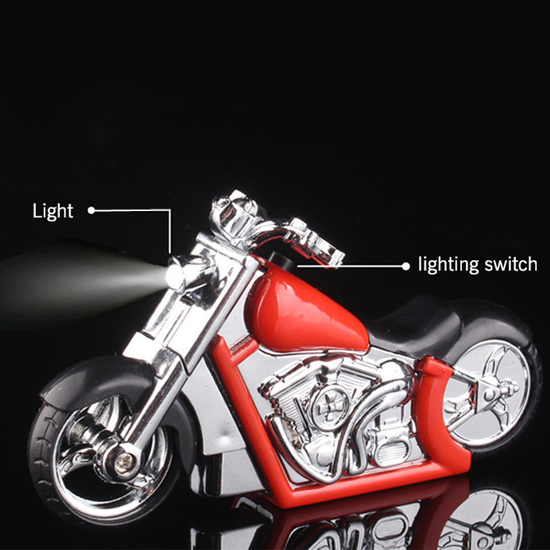 Creative Motorcycle Shape Jet Torch Lighters Windproof Blue Flame Lighters With LED