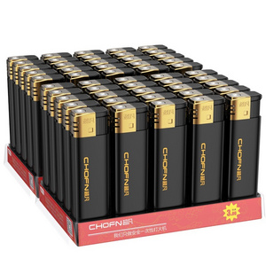 Windproof Electric Lighters Black Gold Matte Refillable Lighters