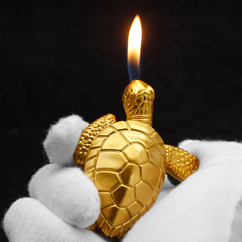 Golden Turtle Gas Lighter Cigarette Lighters & Smoking Accessories Table Decorative Lighter Encendedor