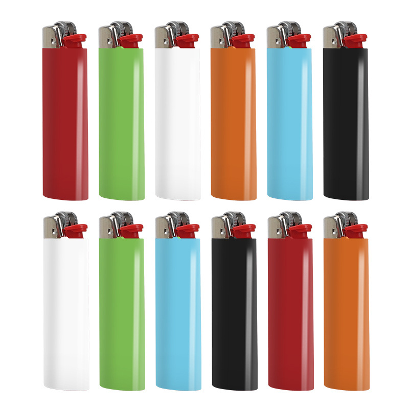 French J6 Plastic Disposable Gas lighters Maxi Color Custom J26 Grinding Wheel Lighter