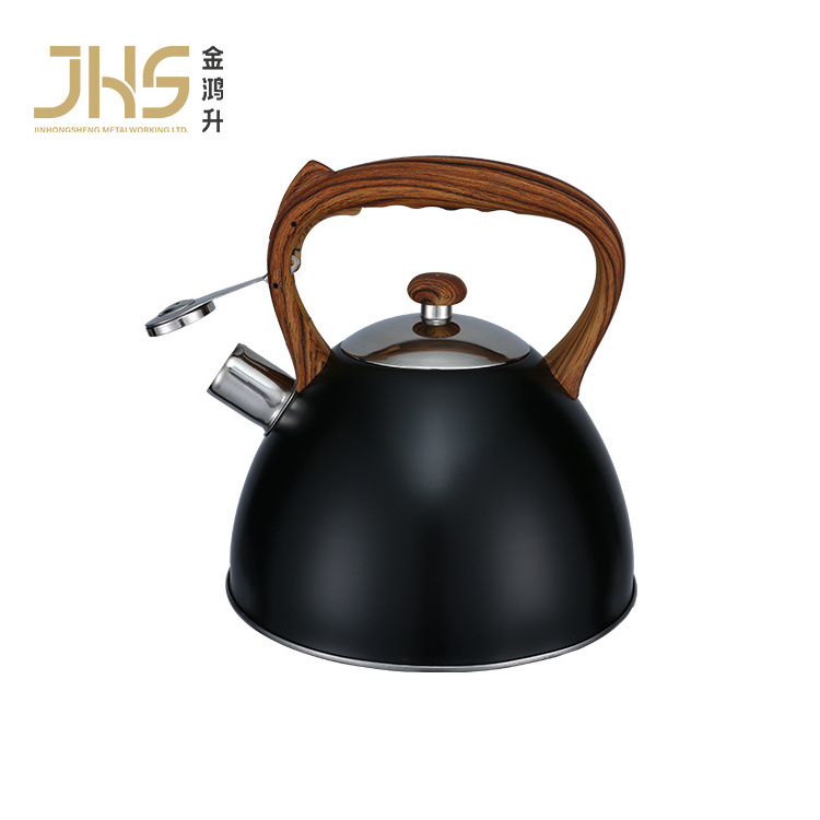 3l Stainless steel whistle kettle 3.0ltr black kitchen whistling kettle for gas stove top electric induction cookers