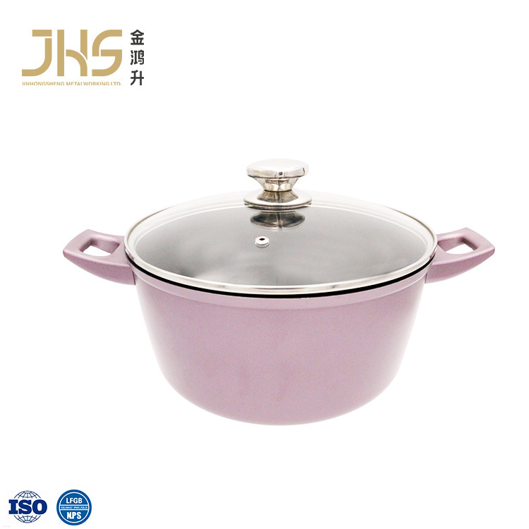 JHS non stick aluminium design cooking casserole set soup & stock pots stock pot