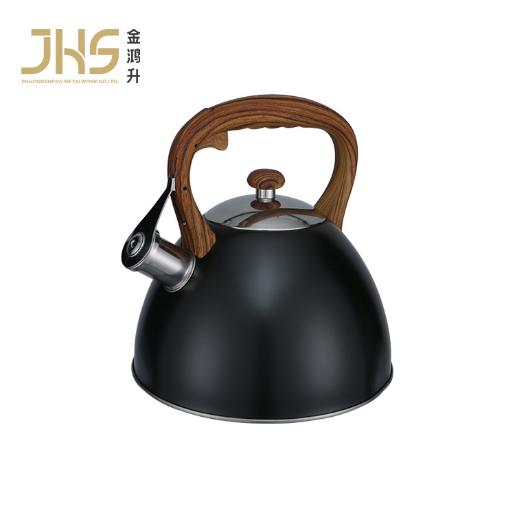 3l Stainless steel whistle kettle 3.0ltr black kitchen whistling kettle for gas stove top electric induction cookers