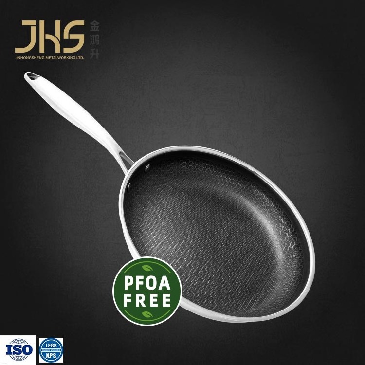 Manufacturers Wholesale PFOA FREE Coating Stainless Steel  Honeycomb Non-stick Frying Pan for Cooking