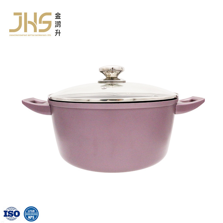 JHS non stick aluminium design cooking casserole set soup & stock pots stock pot