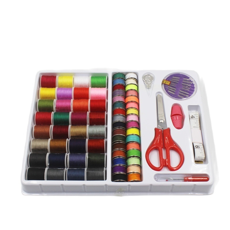 Multi-function Portable Professional Sewing Kit Box with Measure Scissor Thimble Thread Needle Tape