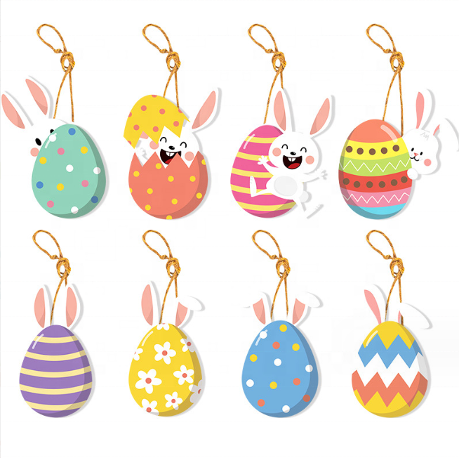 Happy Easter party Paper Hanging Ornaments Easter tree Party Home Classroom decor