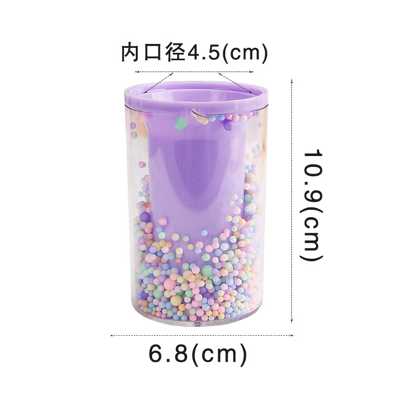 Student Creative Fashion Cute Transparent Acrylic Double Pen Holder Office Desktop Colorful Stationery Storage Pencil Container