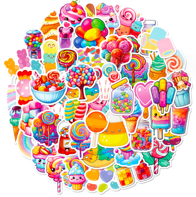 50PCS Cartoon dessert snack cute sweet Ice cream drinks Sticker