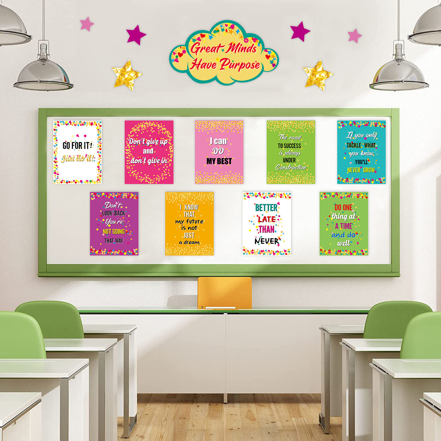 Waterproof Inspirational Positive Wall Stickers For Classroom Students Teachers Office Home Decorations Motivational Posters