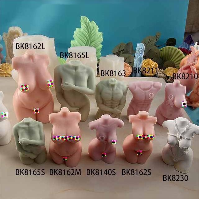 Wholesale Multiple Body Shape Aromatherapy Candle Molds Silicone Molds For Candles Drip Glue Ornaments Plaster Doll Casting Mold