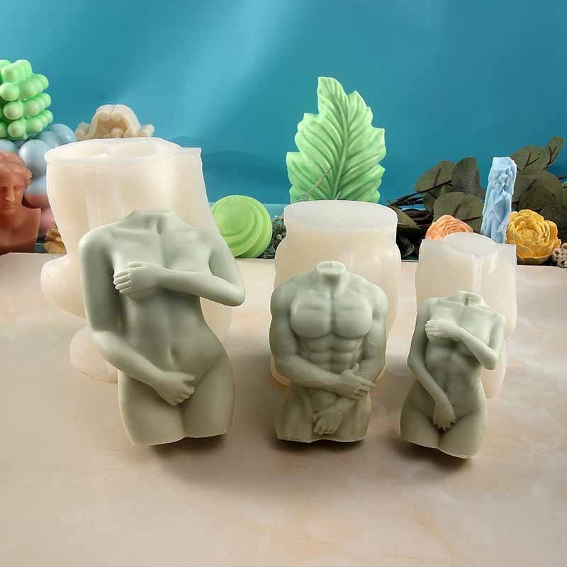 Wholesale Multiple Body Shape Aromatherapy Candle Molds Silicone Molds For Candles Drip Glue Ornaments Plaster Doll Casting Mold