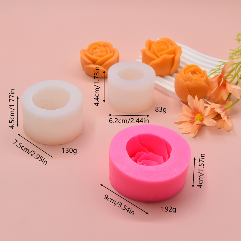 Clearance DIY Silica Candle Molds Cheap Price Rose Molds Room Scented Soy Bean Wax Candle Making Silicone Molds For Cansle Use