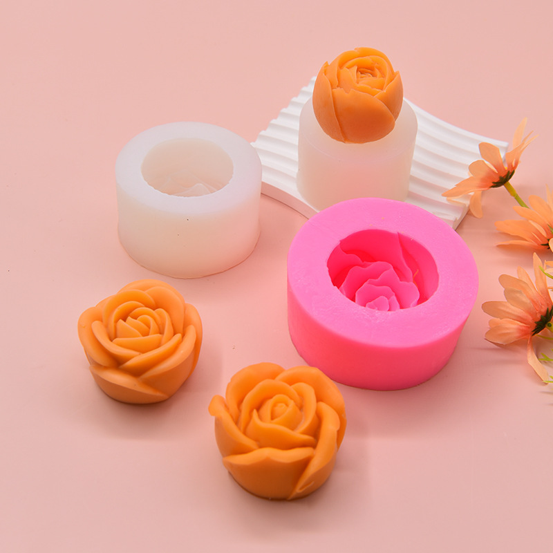 Clearance DIY Silica Candle Molds Cheap Price Rose Molds Room Scented Soy Bean Wax Candle Making Silicone Molds For Cansle Use