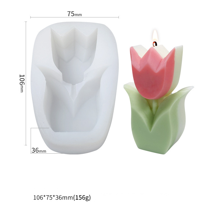 Wholesale Factory 3D Silicone Molds For Candle Making Mini Flowers Mold For Candle DIY Tulip Sunflower Shaped Candle Molds