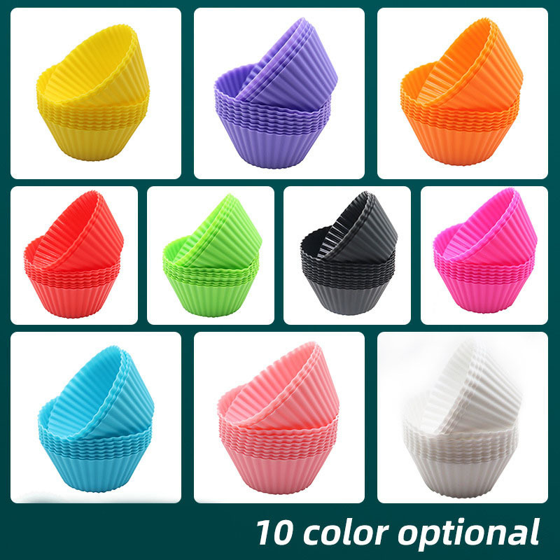 Factory  Wholesale Silicone Bakeware Cupcake Mold Colorful Silicone Muffin Cups Reusable Silicone Baking Cups Muffin Liners