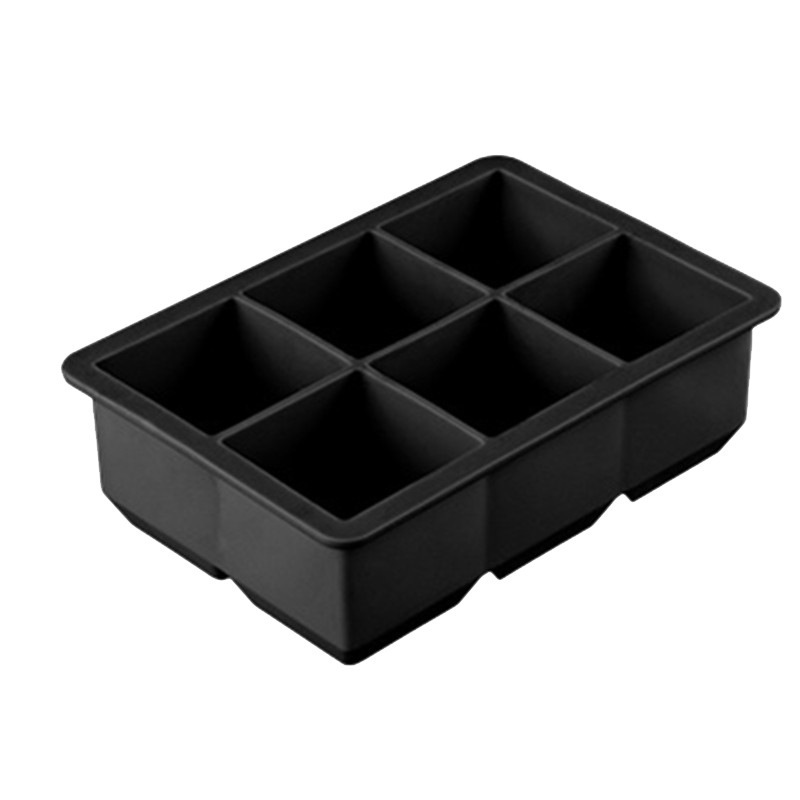 Reusable & BPA Free Silicone Whiskey Ice Cube Molds with Lids Large Square Ice Cube Trays  4/6/8 Grid Big Ice Cube Maker