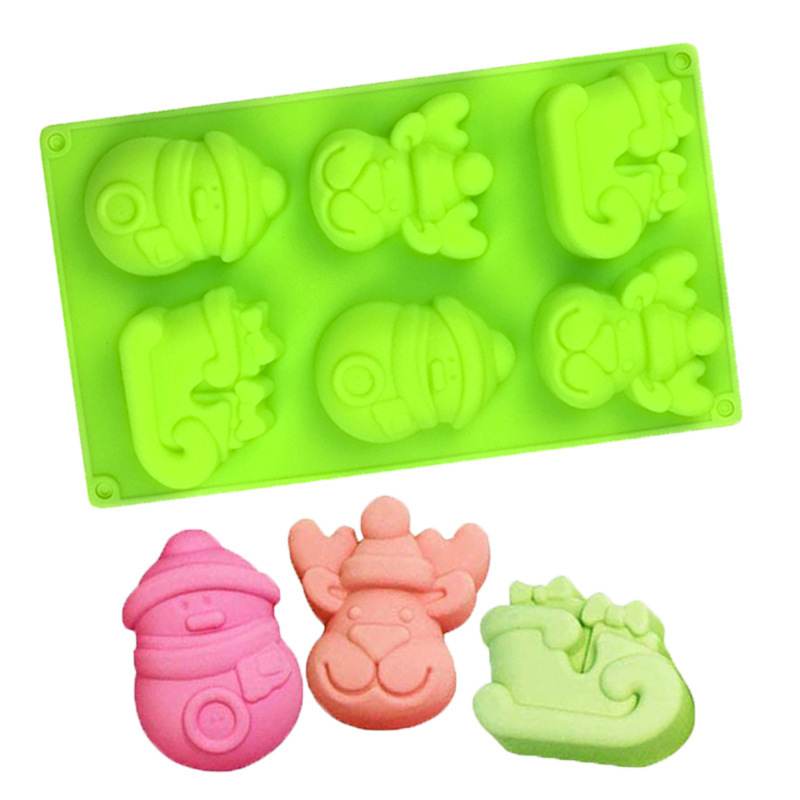 Silicone Christmas Baking Mold Set Christmas Tree Snowflakes Snowman Cake Mold,bath bombs,Soap Mold Set silicone christmas molds