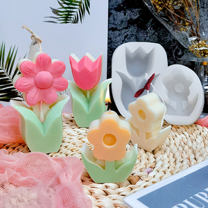 Wholesale Factory 3D Silicone Molds For Candle Making Mini Flowers Mold For Candle DIY Tulip Sunflower Shaped Candle Molds