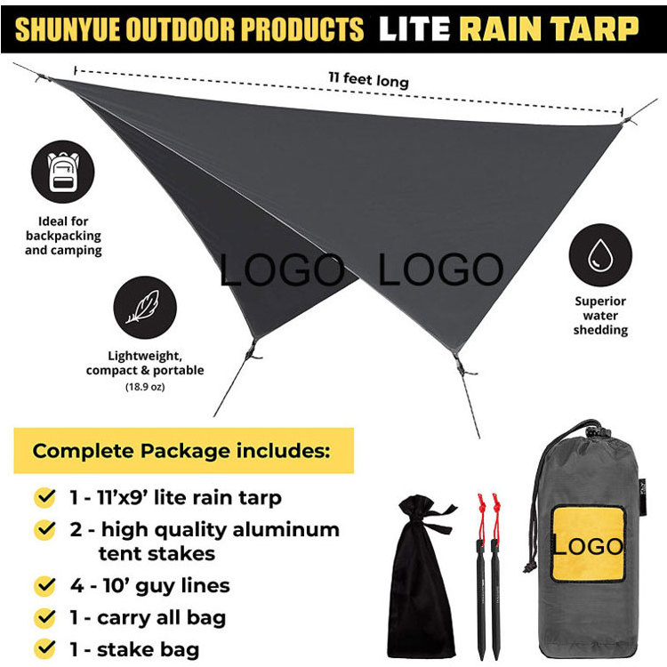 Hammock cover  beach tent sun shelter outdoor camping, ultralight waterproof camping hammock tarp tent rain fly