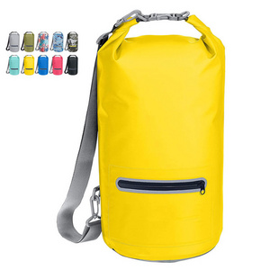 Lightweight waterproof floating dry bag camping, 20L 40L custom outdoor waterproof bag with zipper pocket