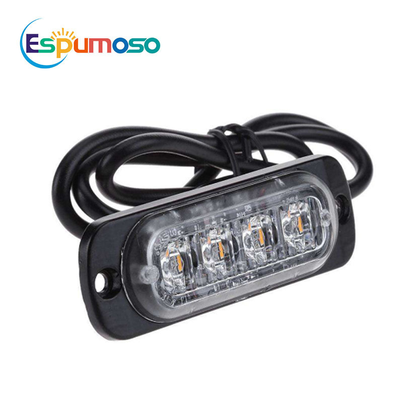 Flashing Warning side light 4smd Emergency Truck Strobe LED Work Light Bar Offroad spot lamp