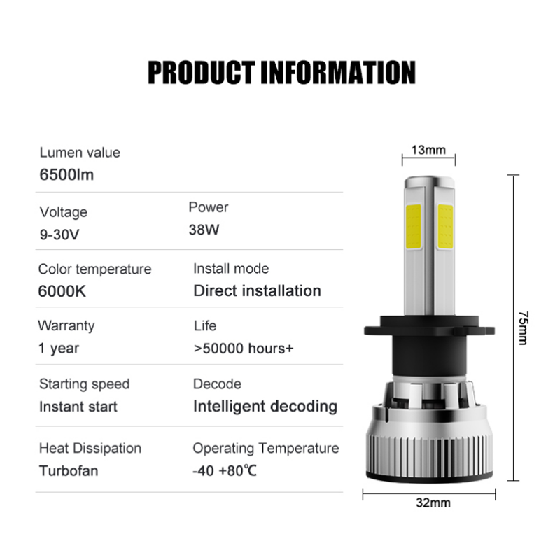 Espumoso high quality 8 side car lights 100W 8000 LM 360 degree  8 side led headlight with fan and driver