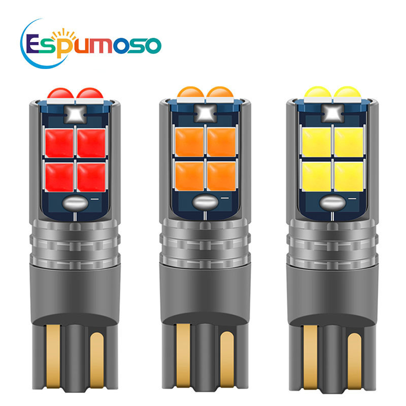 Multi Color T10 Car Led Light Bulbs 3030 10smd lens w5w 192 168 194 License Plate Clearance Width Indicator Aup Lamp 12V 24V