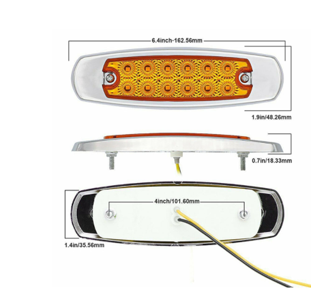 Mini Fog Driving Lights White Amber Red Led Truck Tail Light for Offroad Truck Trailer Led Side Marker Warning Light