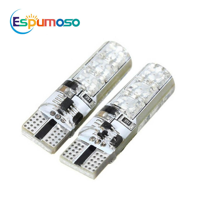 ESPUMOSO Factory Price RGB T10 W5W Car Led Light Bulb 5050 6SMD Silicone Reading Light Car Led Light With Remote Contral