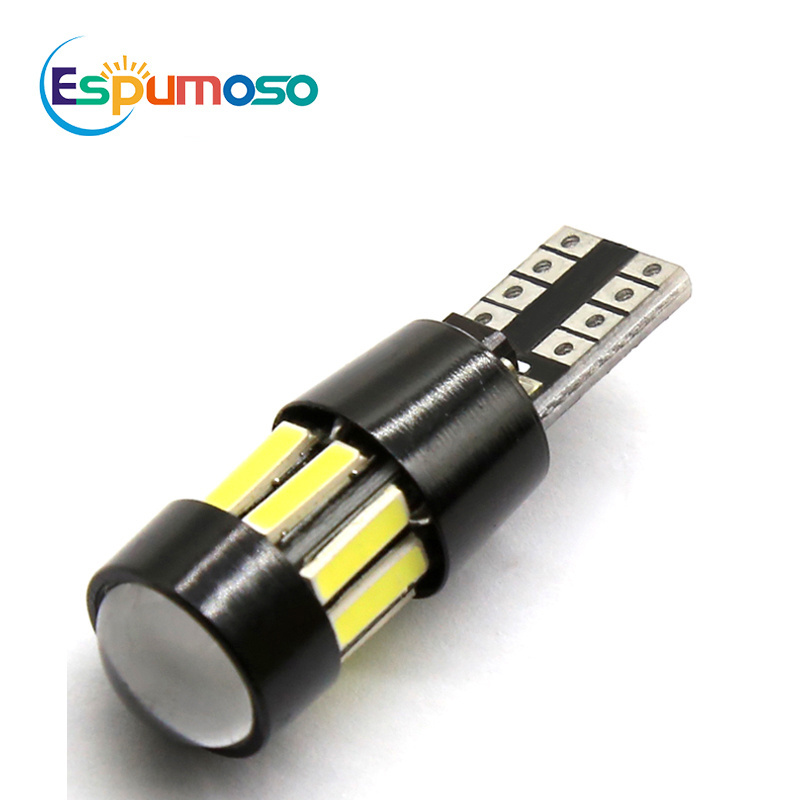 Car Led Bulbs T10 7020 10smd No Error canbus Clearance Lamp Light 6000K W5W 194 Lighting Bulbs for Car