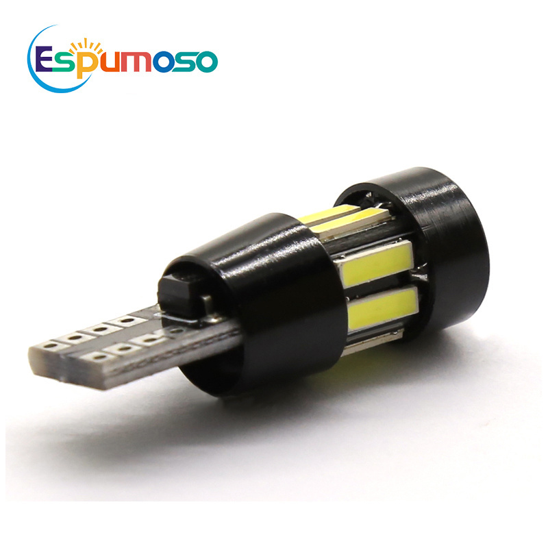 Car Led Bulbs T10 7020 10smd No Error canbus Clearance Lamp Light 6000K W5W 194 Lighting Bulbs for Car