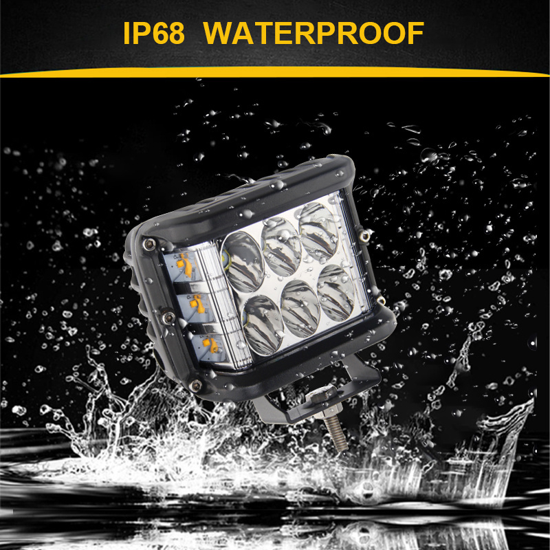 Led 4 inch 36W 3 sides work light with amber warning strobe function for car /truck/ offroad Off-Road Driving Light Headlamps